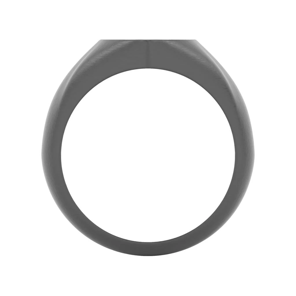 16.5MM Shield Black PVD over Sterling Silver Ring with Bold Shield Design and Brushed Finish - Image 3