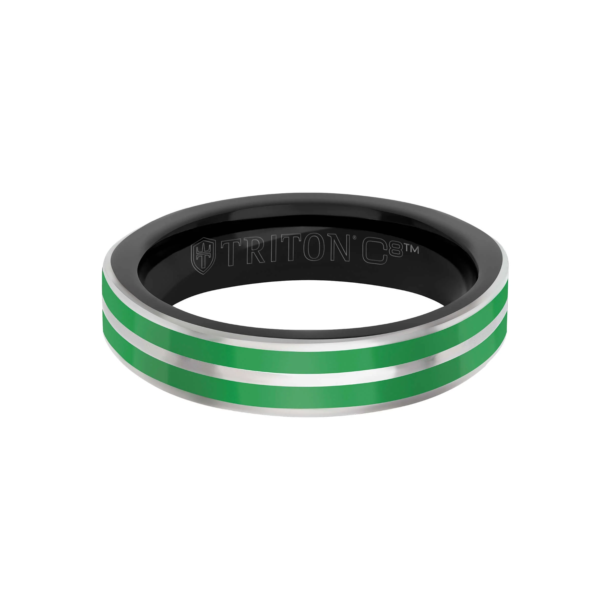 5MM Tungsten Carbide Ring - Ceramic C8 Inlay with Center Line and Broken Edge - Image 4