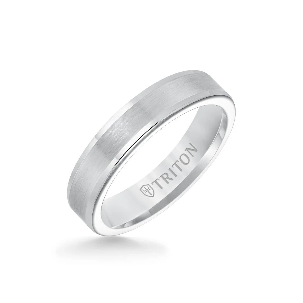 5MM Tungsten Carbide Ring - Satin Center and Round Edge - Image 6