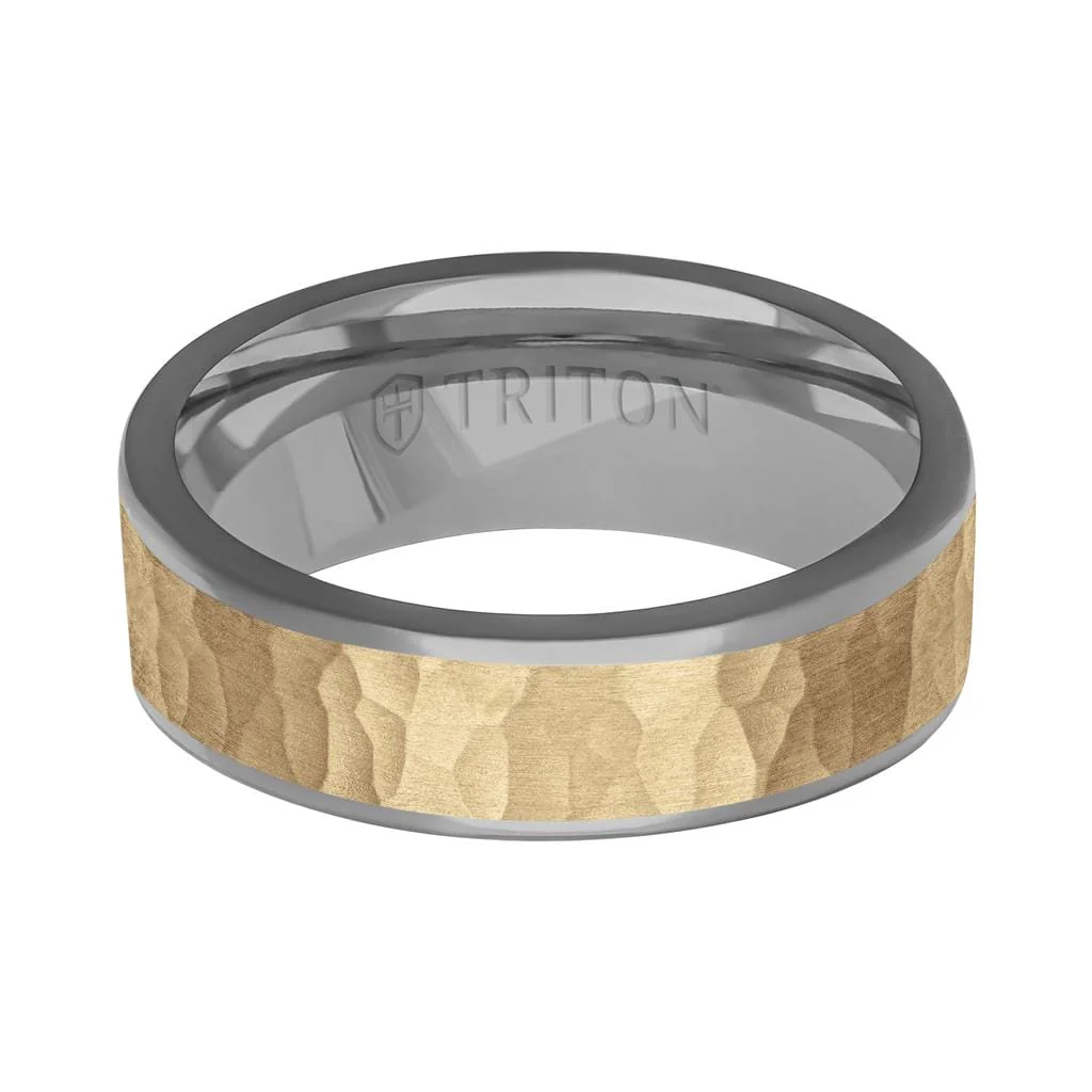 6MM Polished Tantalum Ring - Florentine14K Gold Center Inlay with Round Polished Edge - Image 6