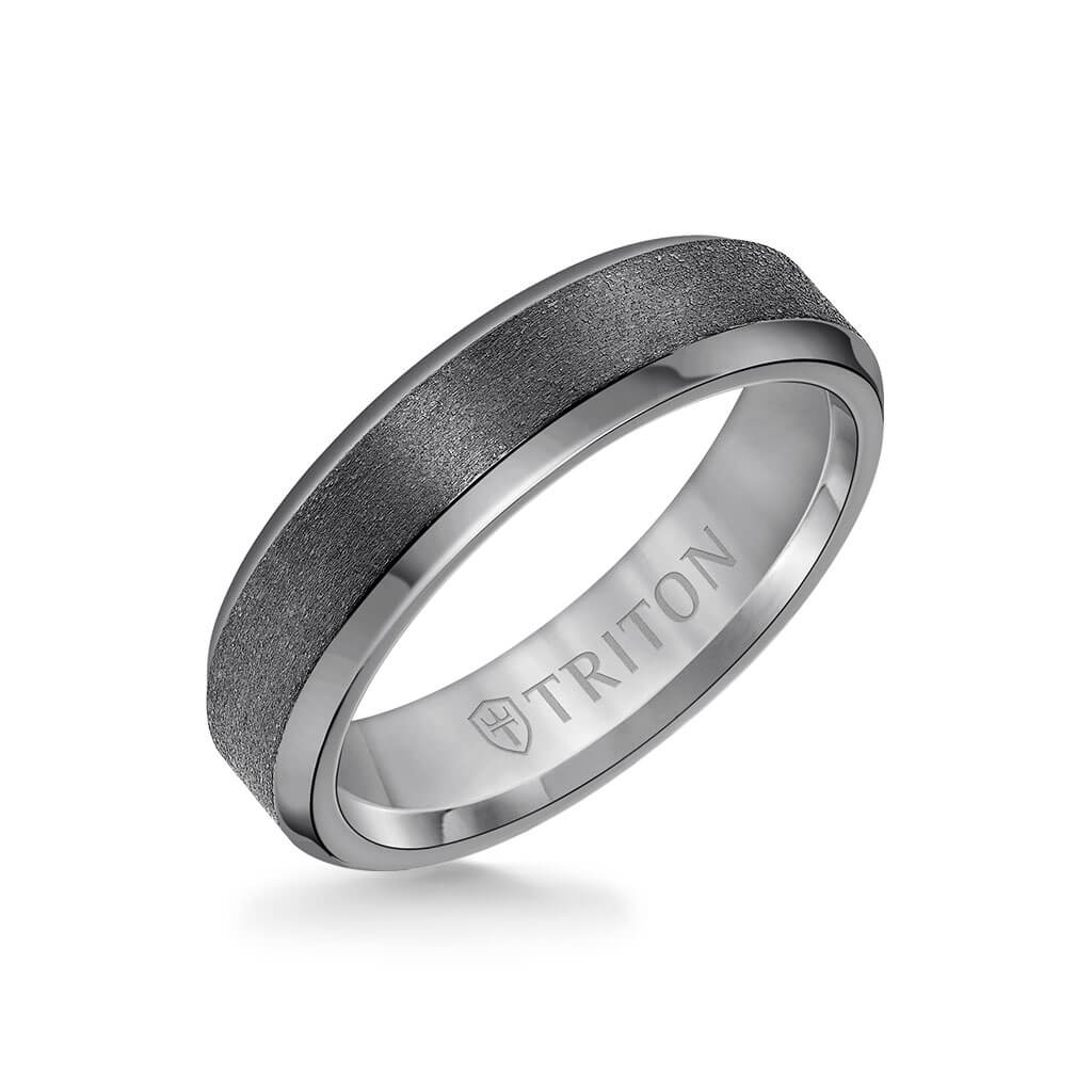 6MM Tantalum Ring - Vertical Satin Finish and Bevel Edge - Image 3