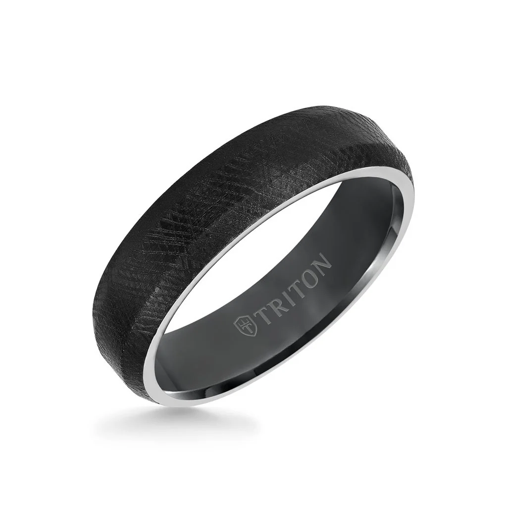 6MM Tungsten Carbide Ring - Florentine Center and Bevel Edge - Image 3