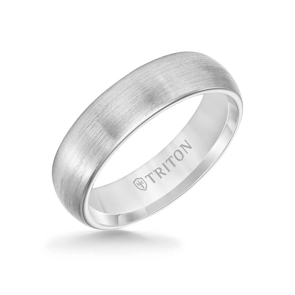 6MM Tungsten Carbide Ring - Satin Finish and Rolled Edge - Image 3