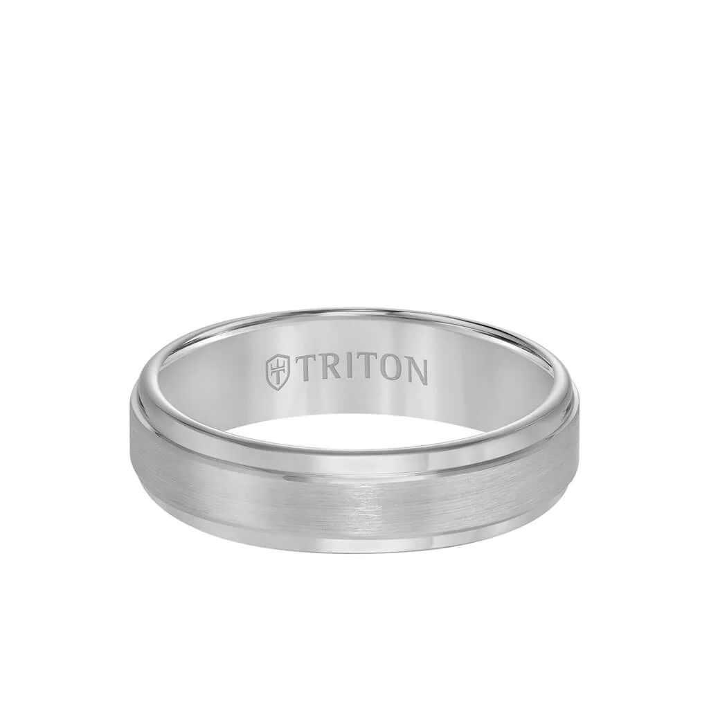 6MM Tungsten Carbide Ring - Satin Finish Center and Step Edge - Image 4