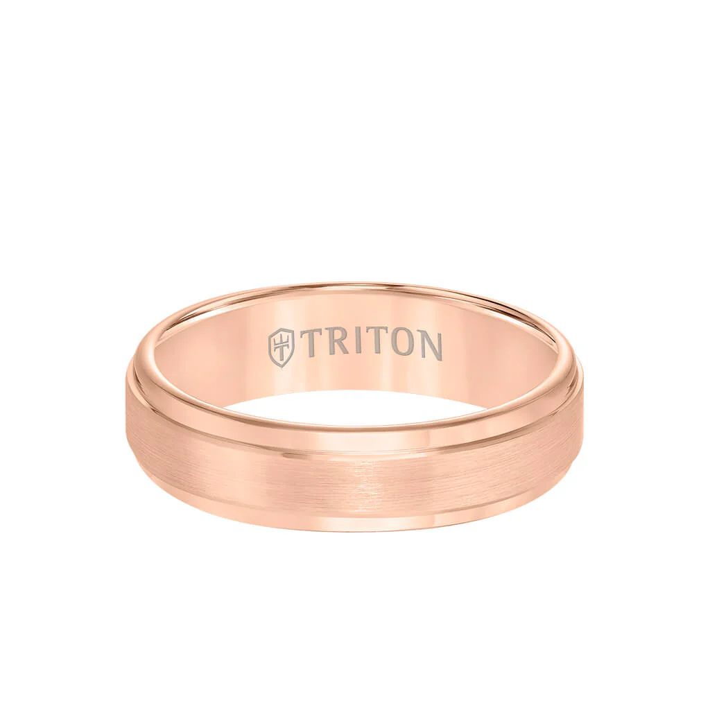 6MM Tungsten Carbide Ring - Satin Finish Center and Step Edge - Image 6