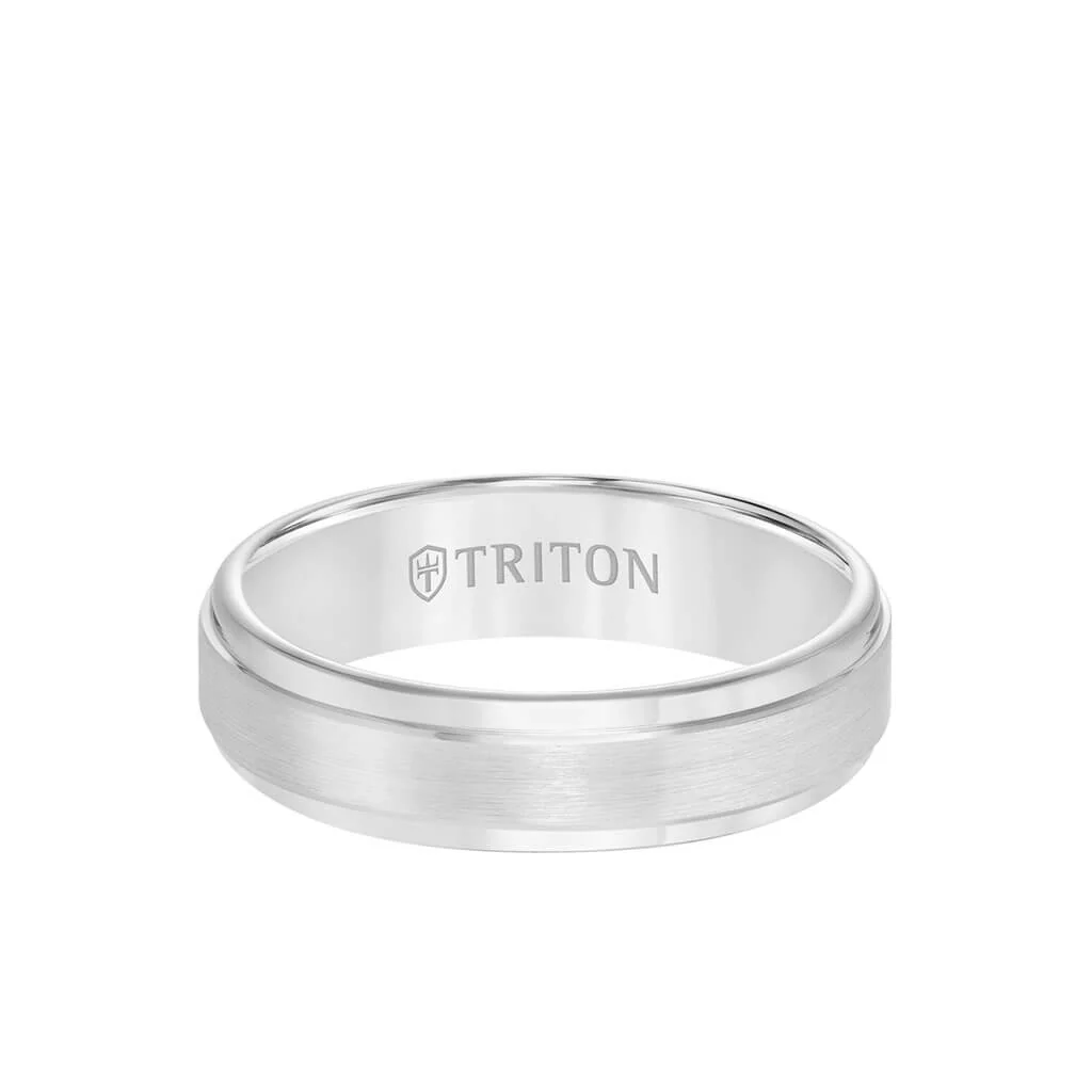 6MM Tungsten Carbide Ring - Satin Finish Center and Step Edge - Image 9