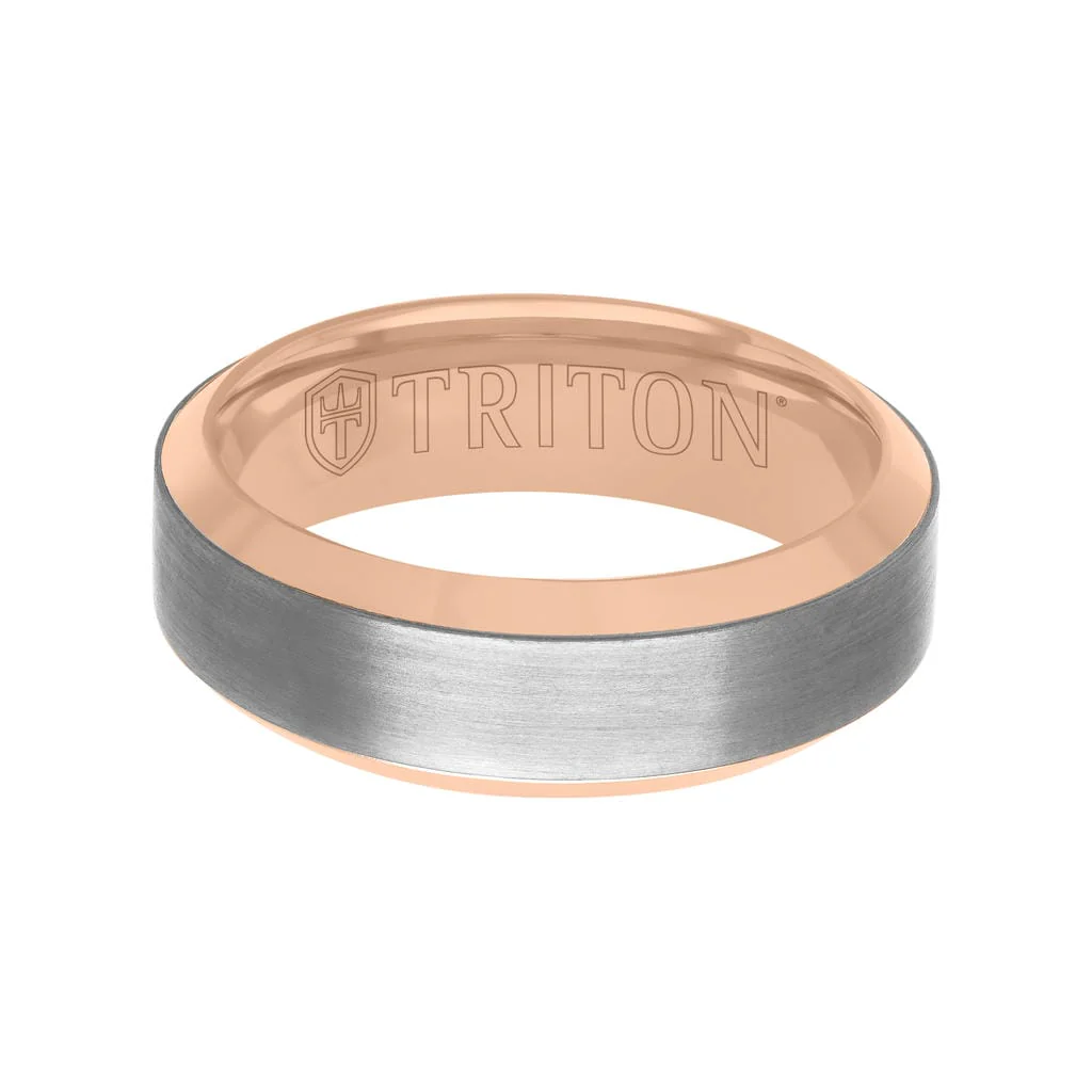 7MM 14k Gold + Tantalum Ring - Channel Center and Bevel Edge - Image 5