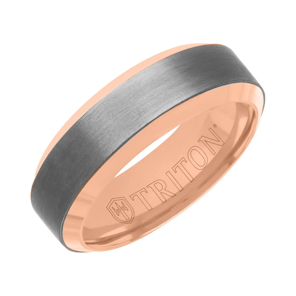 7MM 14k Gold + Tantalum Ring - Channel Center and Bevel Edge - Image 6