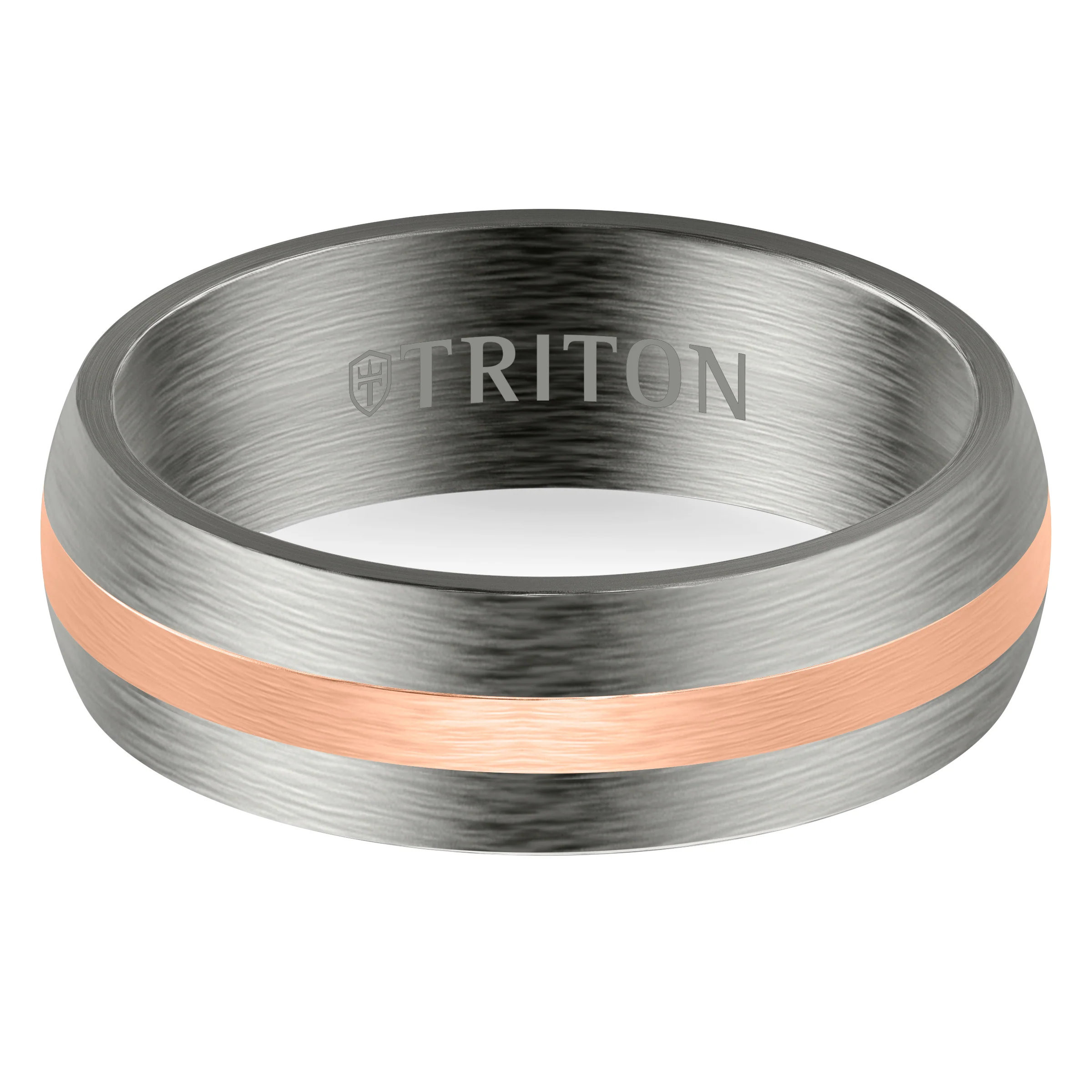 7MM Tantalum Ring - 14k Gold Center Line and Flat Edge - Image 3