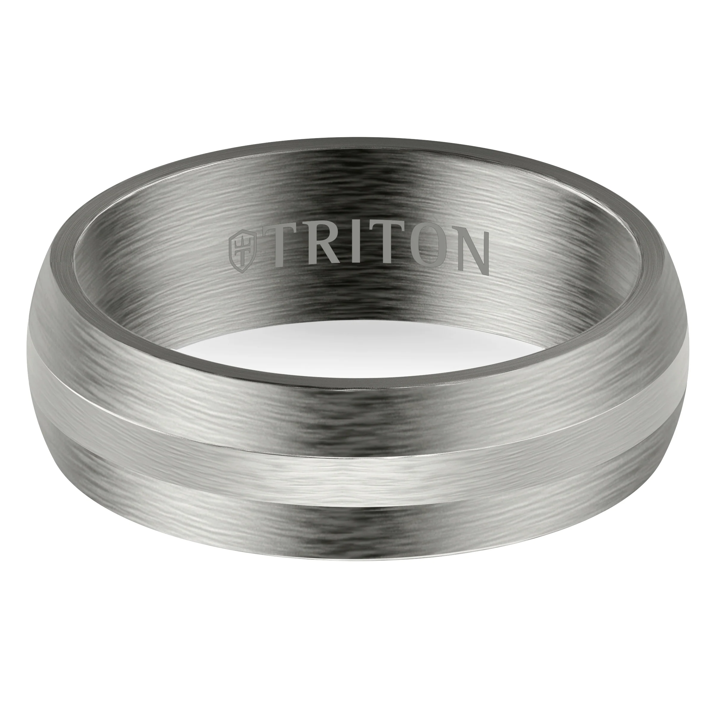 7MM Tantalum Ring - 14k Gold Center Line and Flat Edge - Image 5