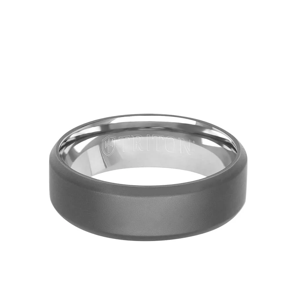 7MM Tantalum Ring - 14k Gold Inside Sleeve and Matte Edge - Image 6