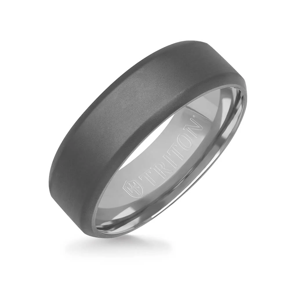 7MM Tantalum Ring - 14k Gold Inside Sleeve and Matte Edge - Image 7