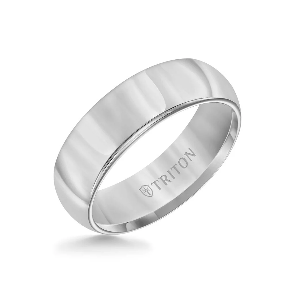 7MM Tungsten Carbide Ring - Bright Finish Domed Center and Round Edge - Image 3