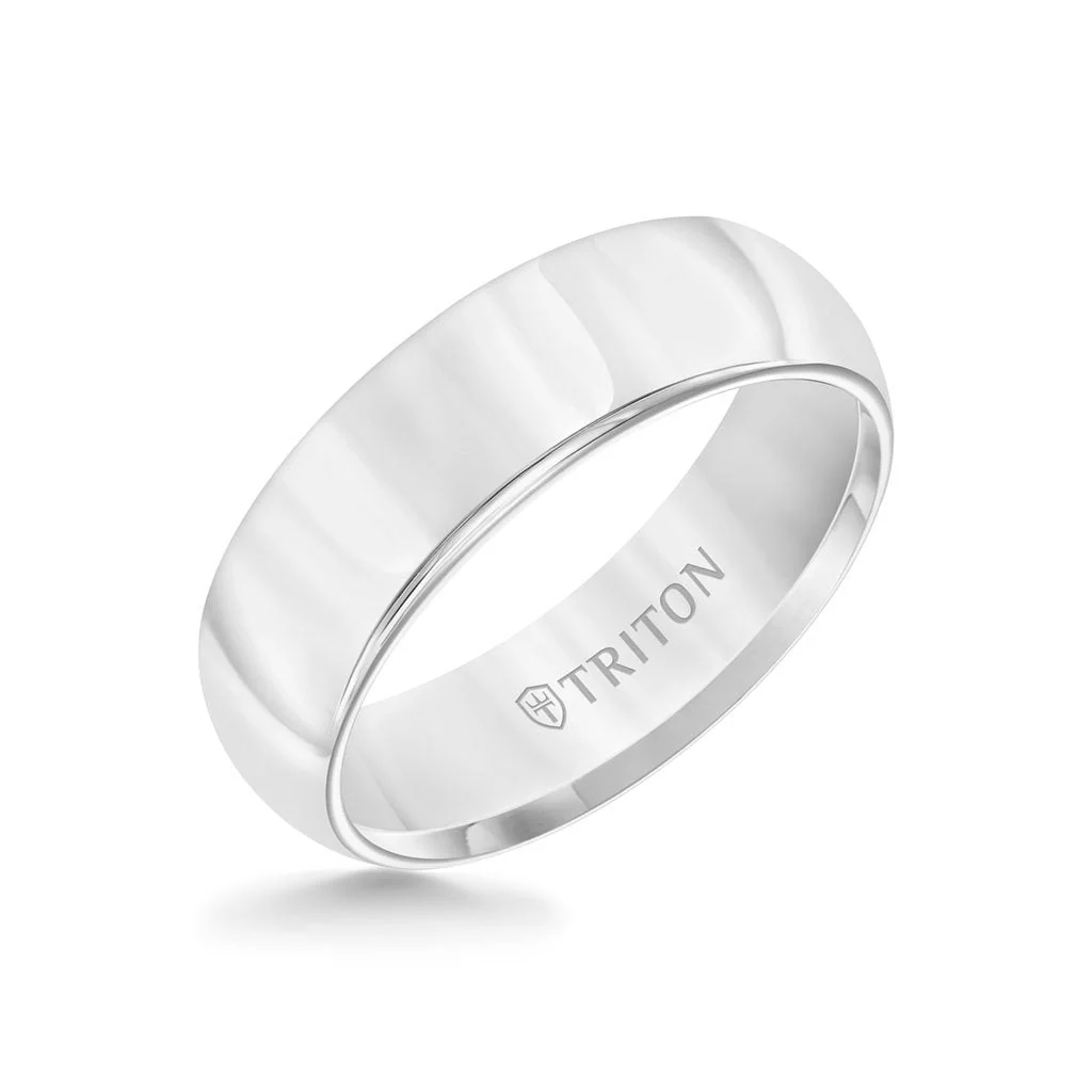 7MM Tungsten Carbide Ring - Bright Finish Domed Center and Round Edge - Image 5