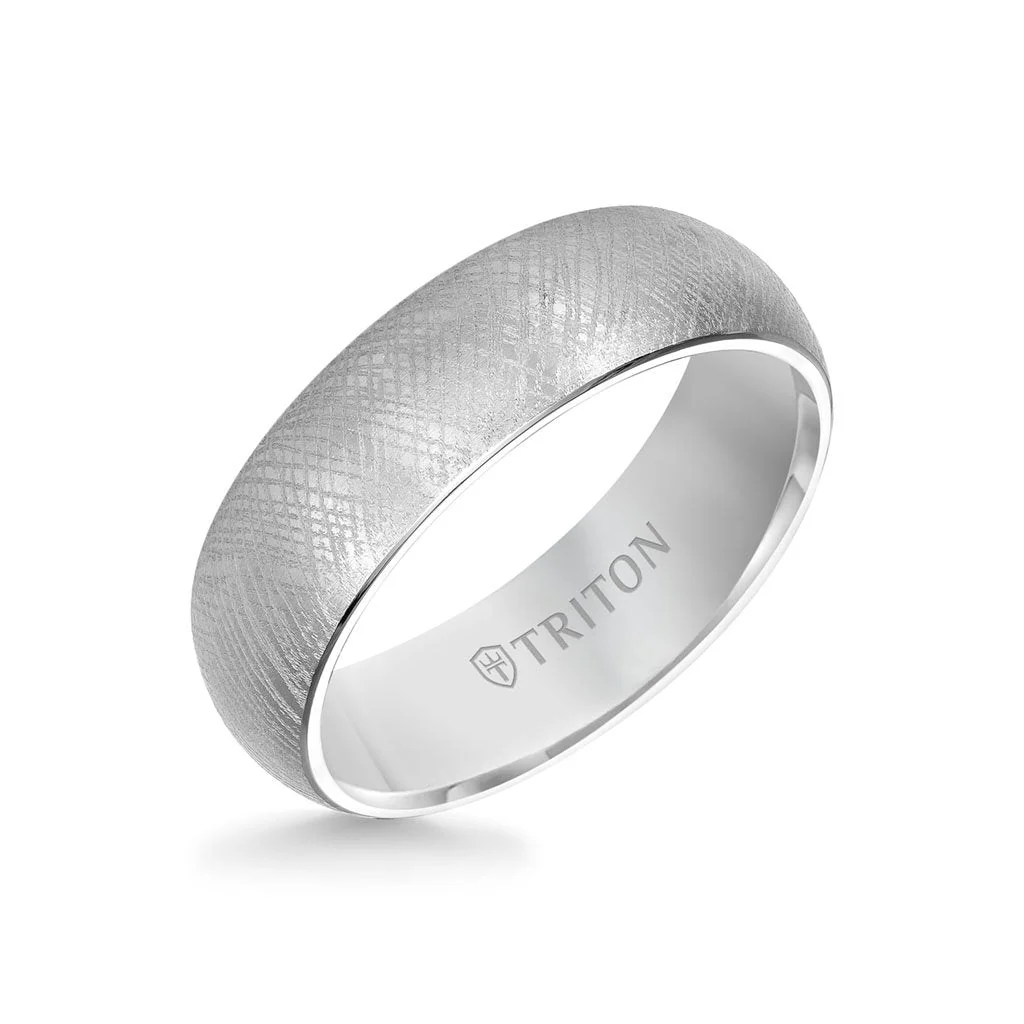 7MM Tungsten Carbide Ring - Florentine Center and Bevel Edge - Image 2