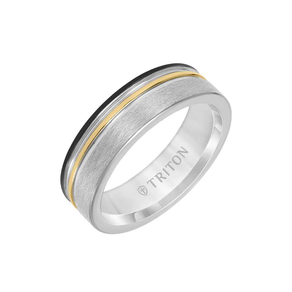 7MM Tungsten Carbide Ring with Crystaline Finish - Image 3