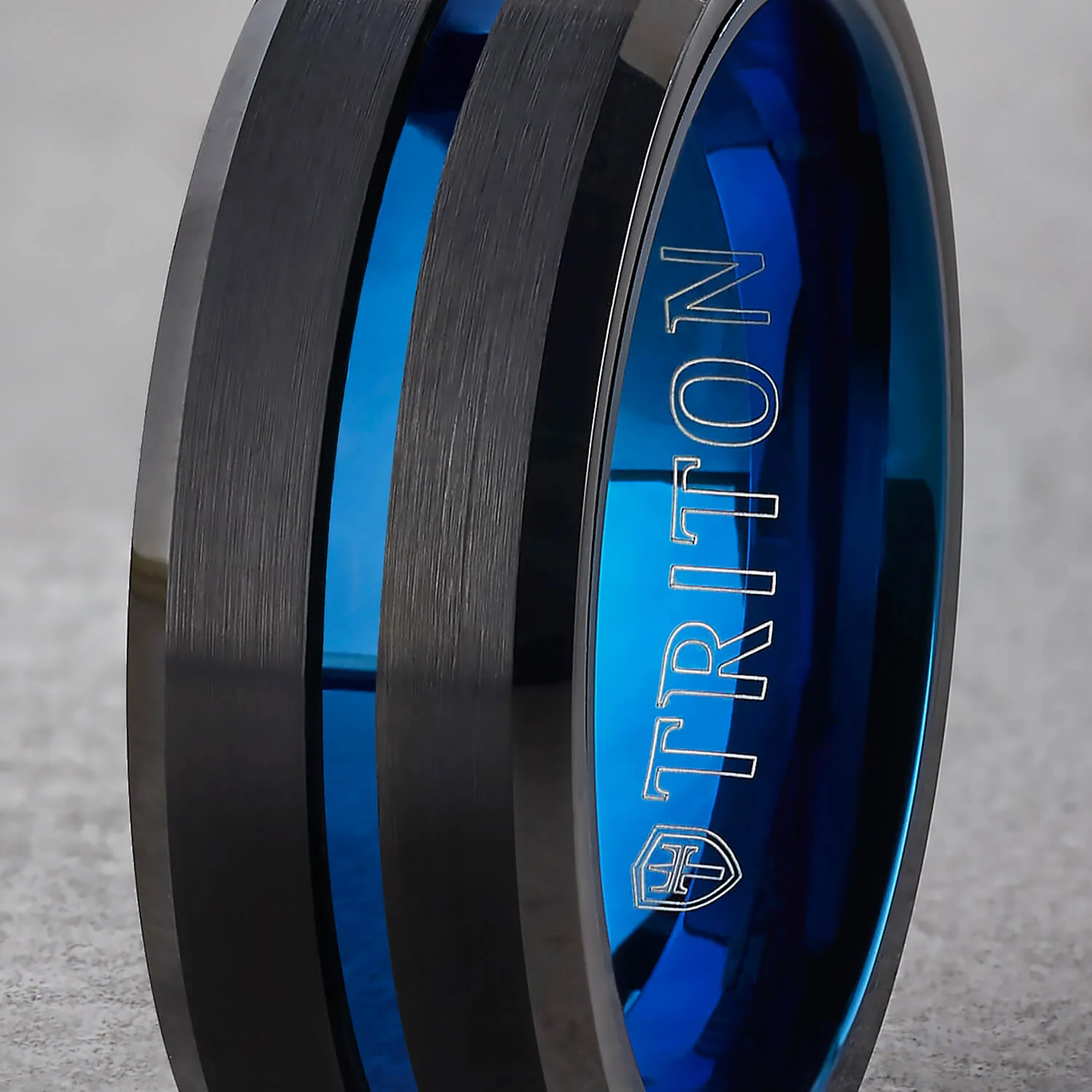 8MM Tungsten Carbide Ring - Satin Finish Center with Center Line - Image 7