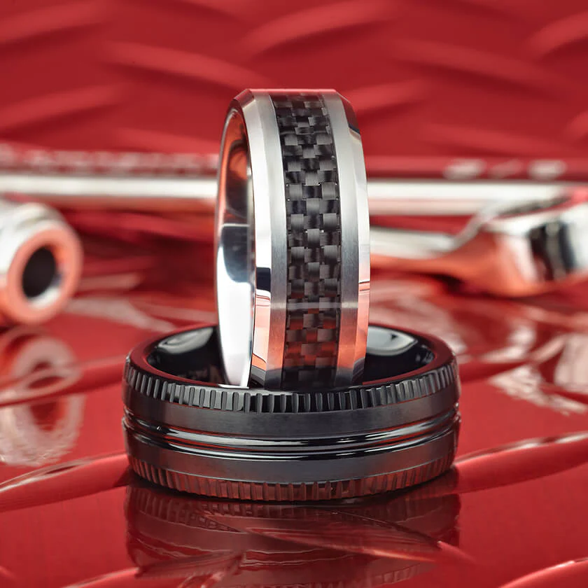 8MM Tungsten and Carbon Fiber Ring - Image 13