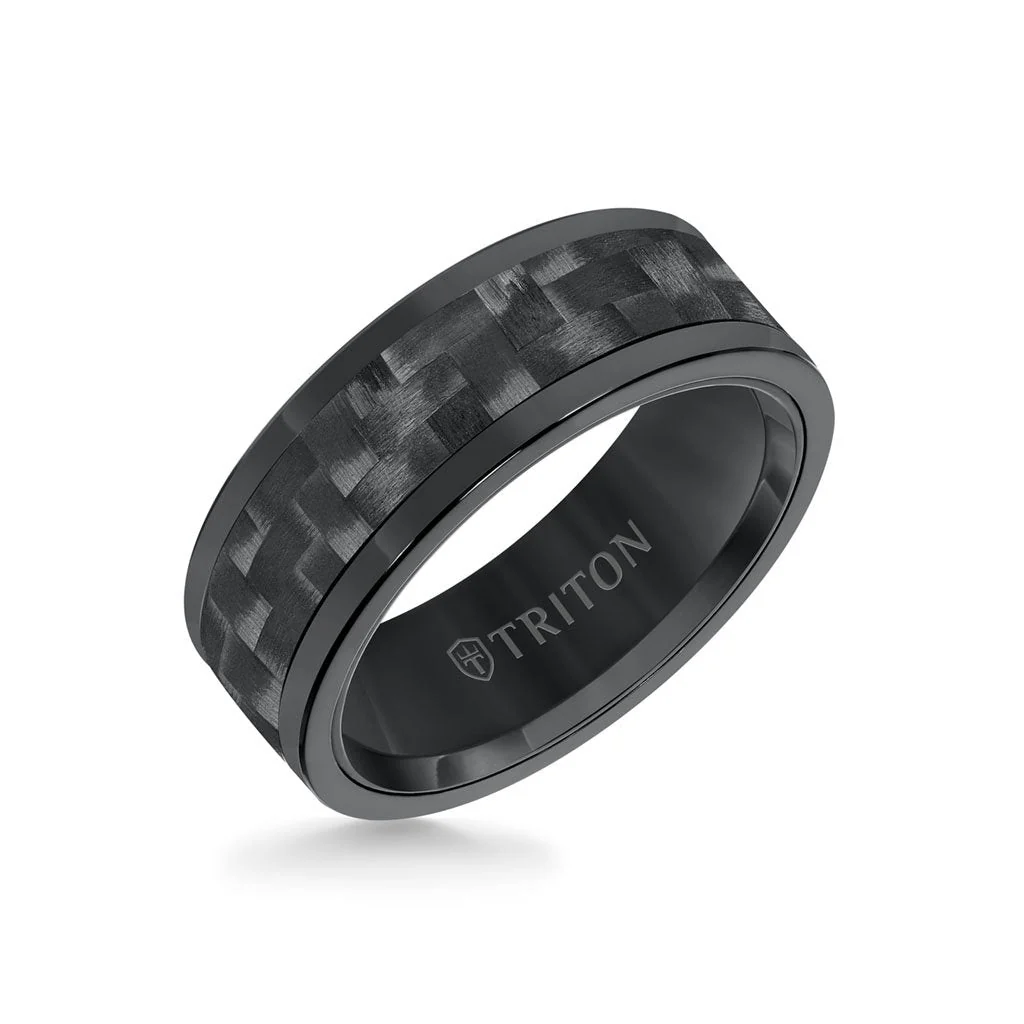 8MM Tungsten and Carbon Fiber Ring - Image 3