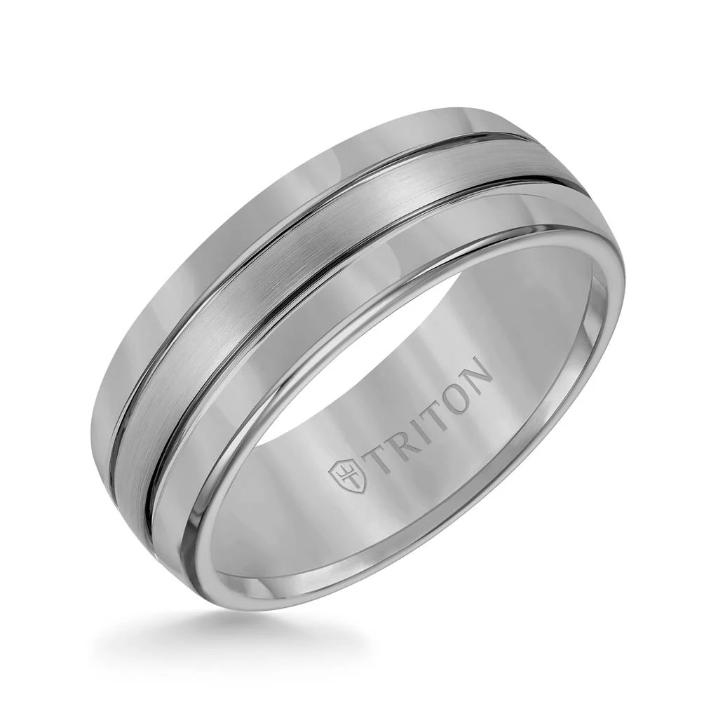 8MM Tungsten Carbide Ring - Bright Finish and Edge - Image 4