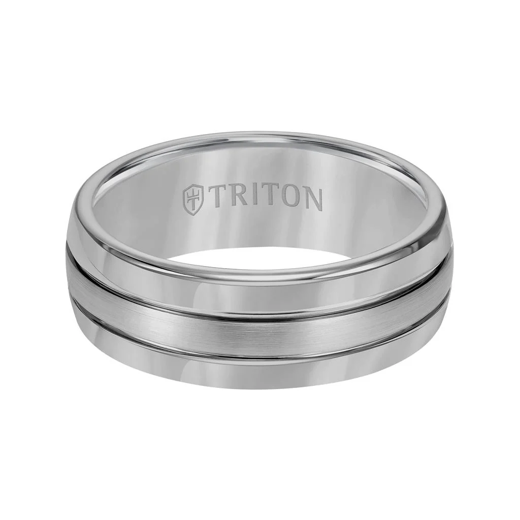 8MM Tungsten Carbide Ring - Bright Finish and Edge - Image 6