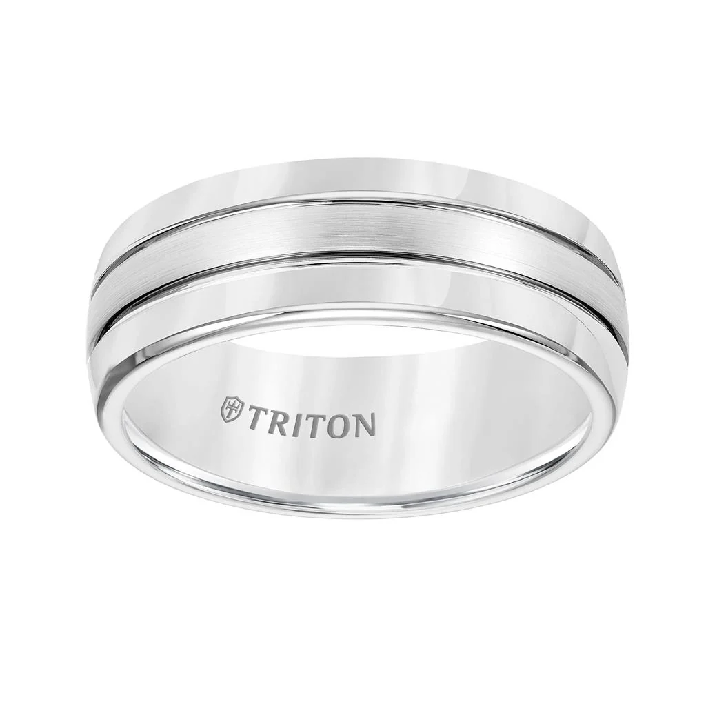 8MM Tungsten Carbide Ring - Bright Finish and Edge - Image 7