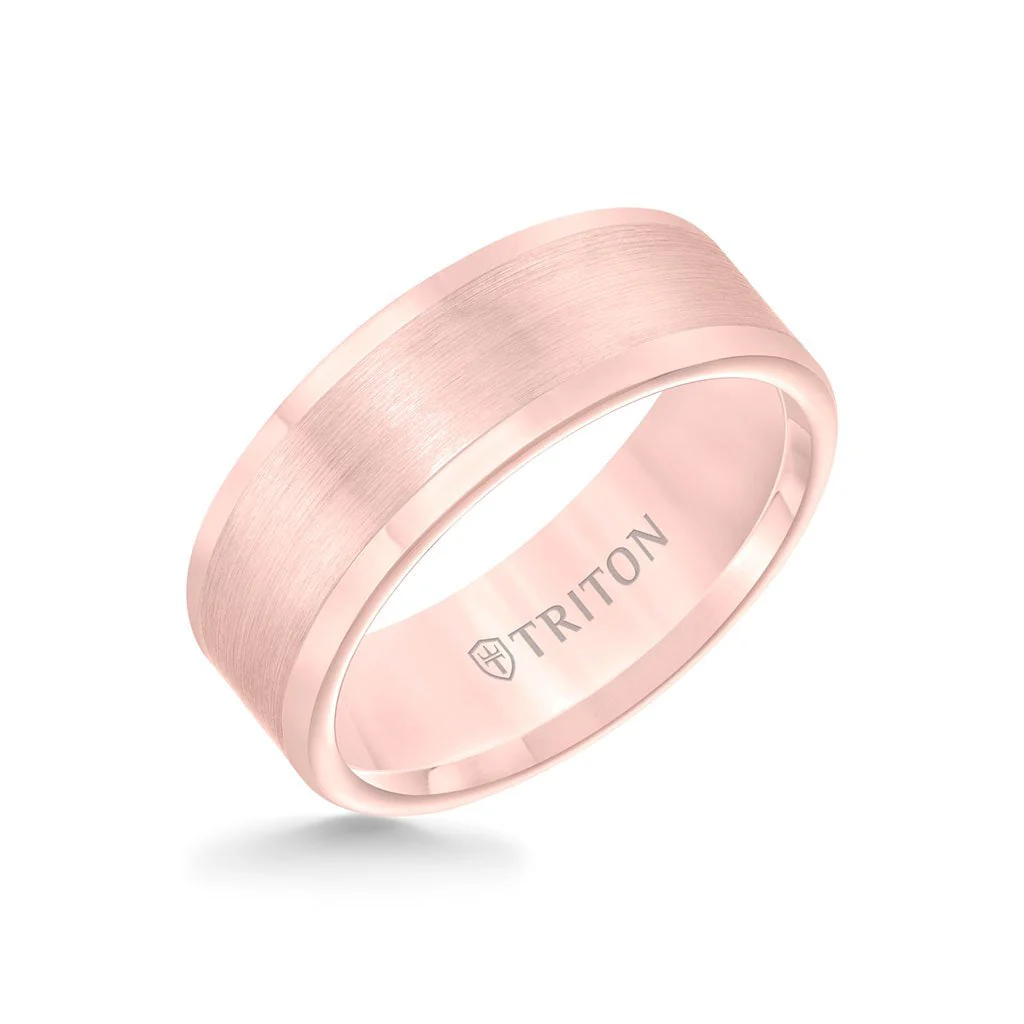 8MM Tungsten Carbide Ring - Satin Finish Flat Center and Round Edge - Image 11