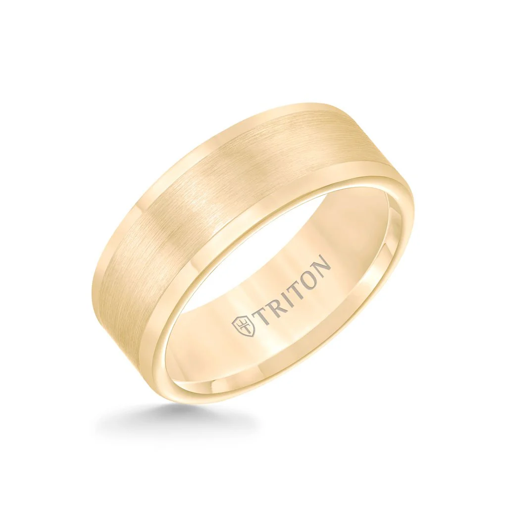 8MM Tungsten Carbide Ring - Satin Finish Flat Center and Round Edge - Image 9