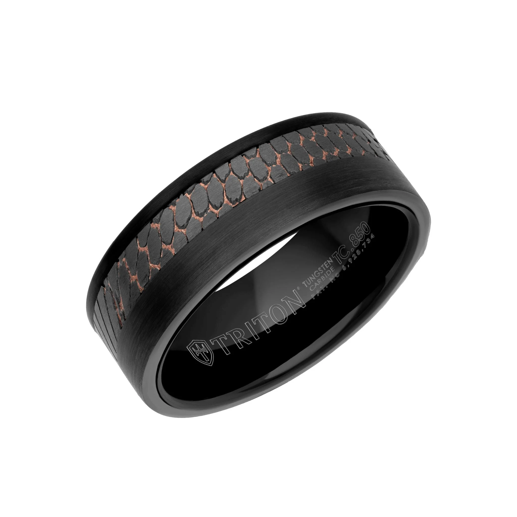 8MM Tungsten Carbide Ring - Superconductor Asymmetrical Inlay and Edge to Edge - Image 3