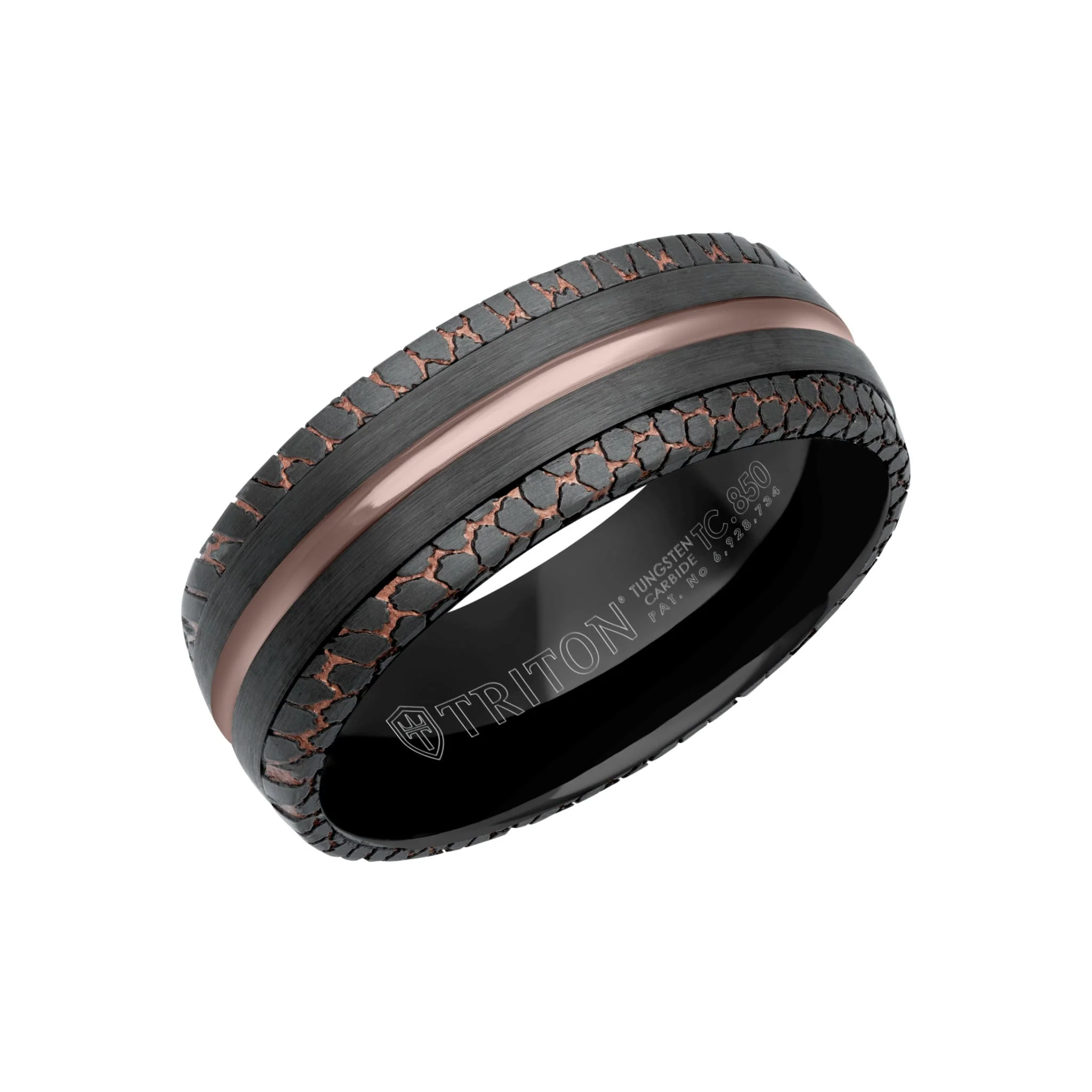 8MM Tungsten Carbide Ring - Superconductor Inlay with Center Line and Rounded Edge - Image 3