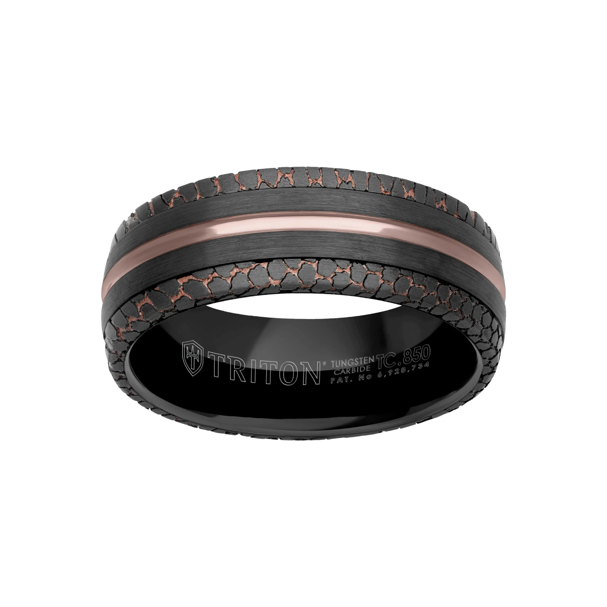 8MM Tungsten Carbide Ring - Superconductor Inlay with Center Line and Rounded Edge - Image 4