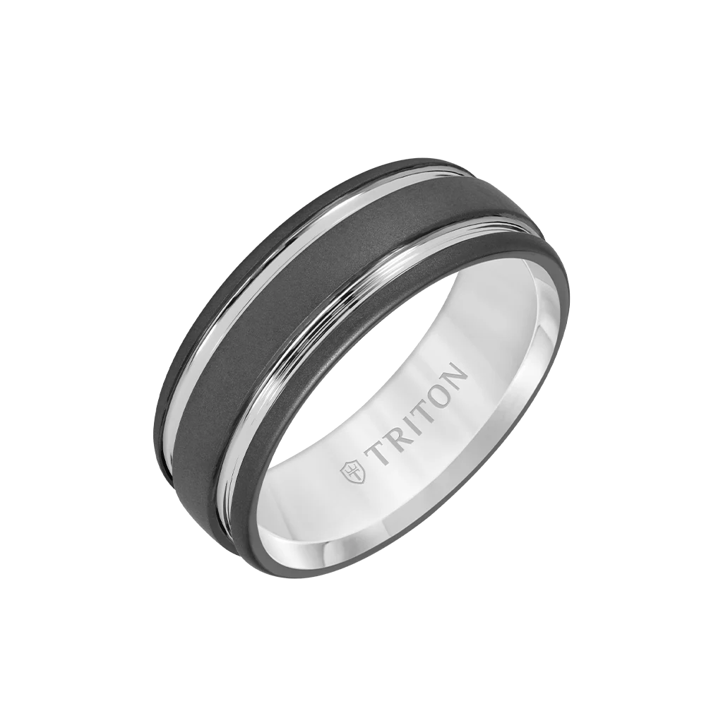 8MM Tungsten Carbide Ring with Sandblast Finish - Image 3