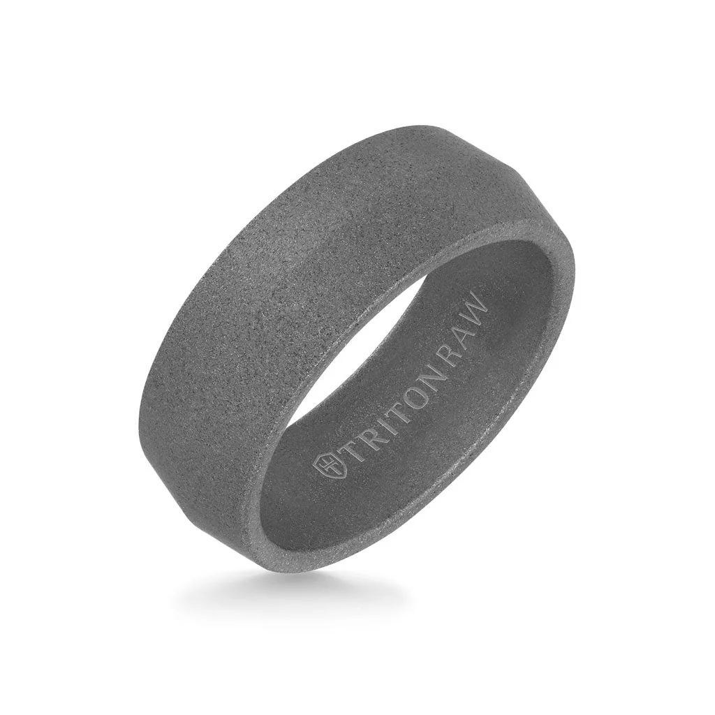 8MM Tungsten Raw Ring - Sandblasted Matte Finish and Knife Edge - Image 2
