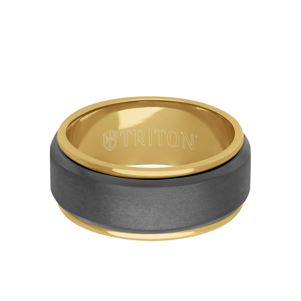 9MM Tantalum Ring - 14k Gold Inside Sleeve and Bright Edge - Image 6